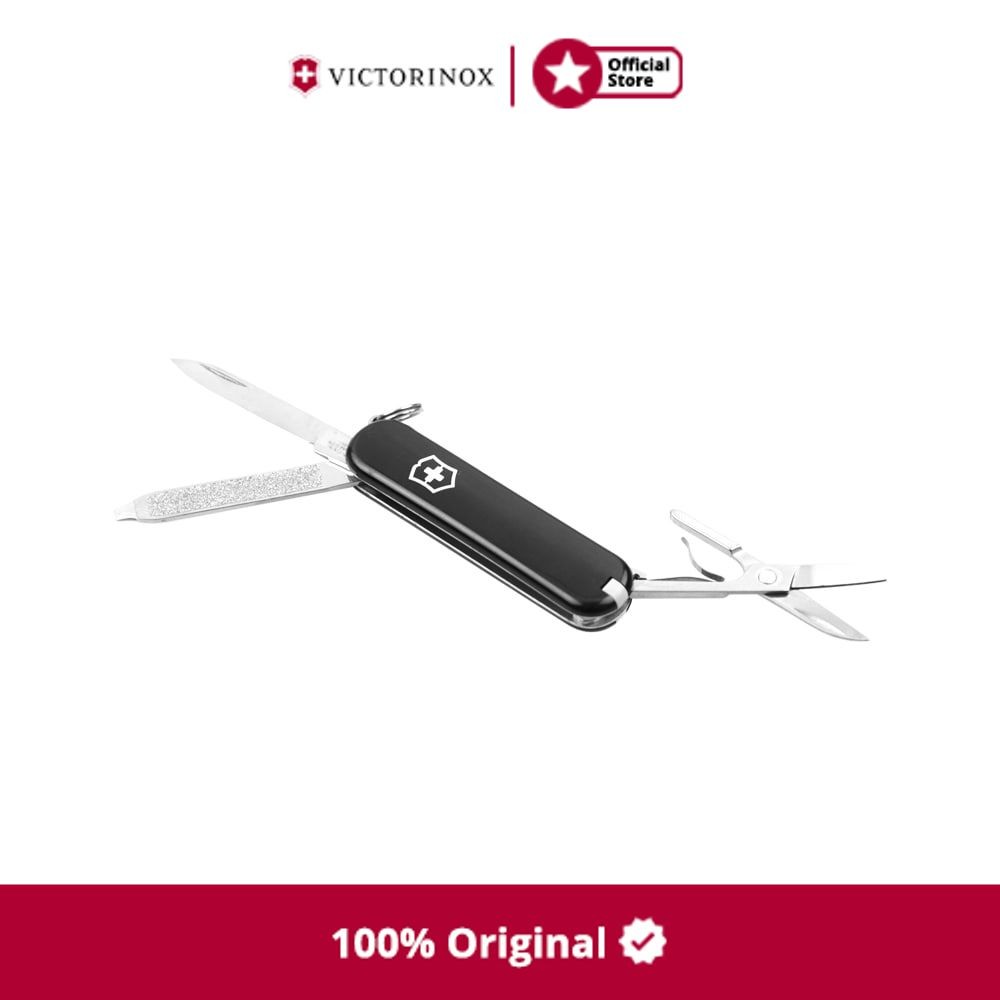 Victorinox Alat Saku Klasik 5.8 cm - Hitam Pisau Lipat Saku Pocket Knife Perlengkapan Outdoor Perala