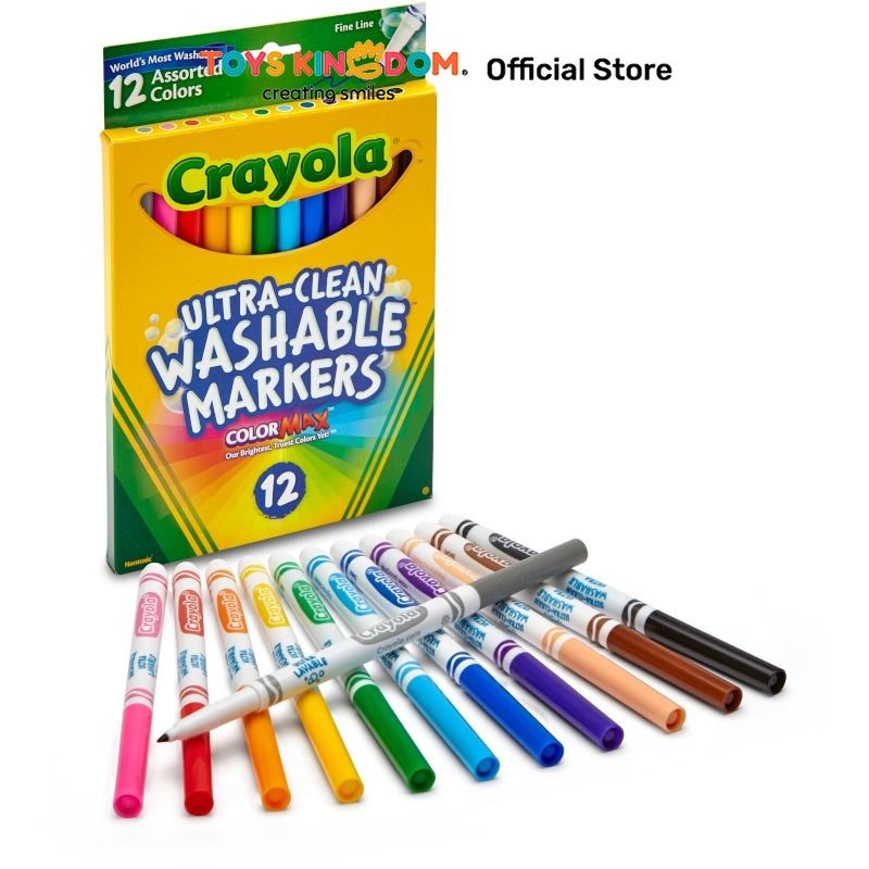 

Toys Kingdom Crayola Set 12 Pcs Ultra Clean Washable Fine Line Alat Mewarnai Peralatan Sekolah Pelengkapan Menggambar Washable Markers