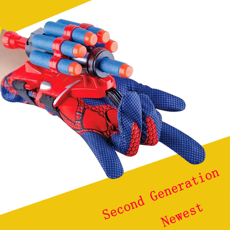 

New for spiderman Figure Toy Kids Plastic Cosplay Glove Launcher Set Hero Launcher Wrist Toy Halloween Funny Toys Boy gift