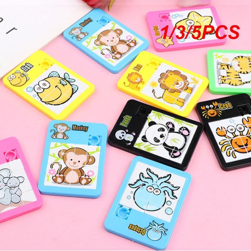 1/3/5PCS Color Jigsaw Huarong Road Small And Exquisite Animal Huarong Road Color/shape Class 13g Sli