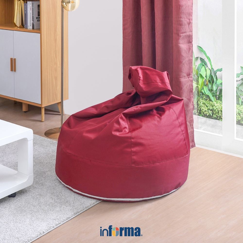 Informa Bean Bag Ain-P - Merah Maroon Kursi Santai Empuk Tempat Duduk Bean Furniture Rumah
