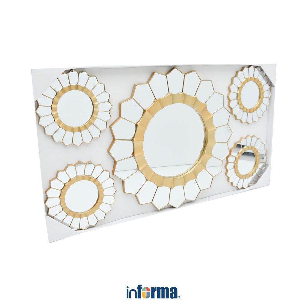 Informa Hiasan Dinding Set 5 pcs Km34 - Gold Wall Art Dekorasi Dinding Wall Decoration Pajangan Dind