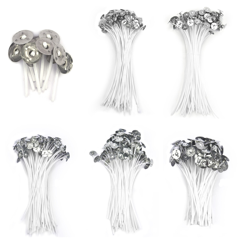 

50 PCS/100 PCS 2.6-20cm Candle Wicks Smokeless Wax Pure Cotton Core For DIY Candle Making Pre-Waxed Wicks Party Supplies