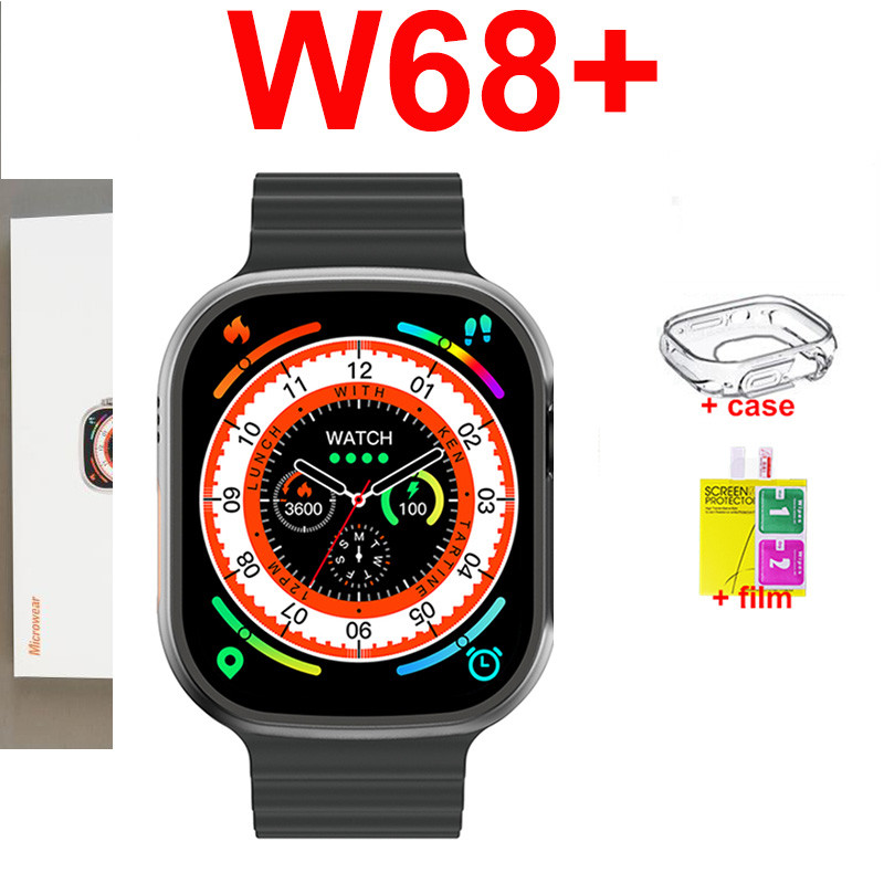 Microwear W68 Plus Smart Watch 49mm 2.2'' BT Call NFC GPS Tracking ECG W68+ Voice Assistant Sports S