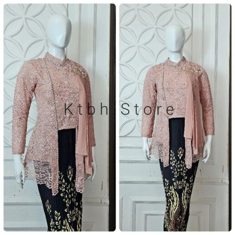 kutu baru payet -  ( FREE HIJAB ) Stelan Kutu Baru Selendang Brukat/ Lepas Pasang