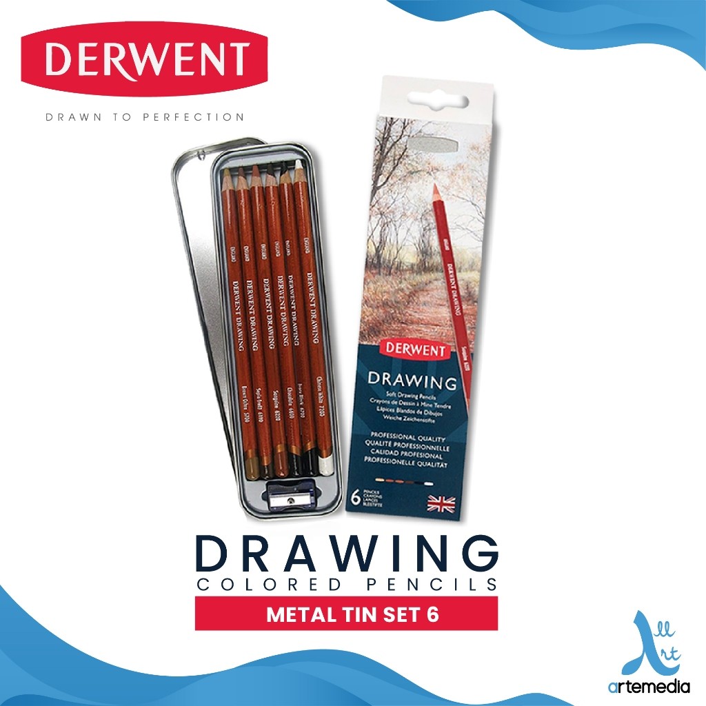 

Gramedia Surabaya - Derwent Drawing 6 Pencil Color Metal Tin Set