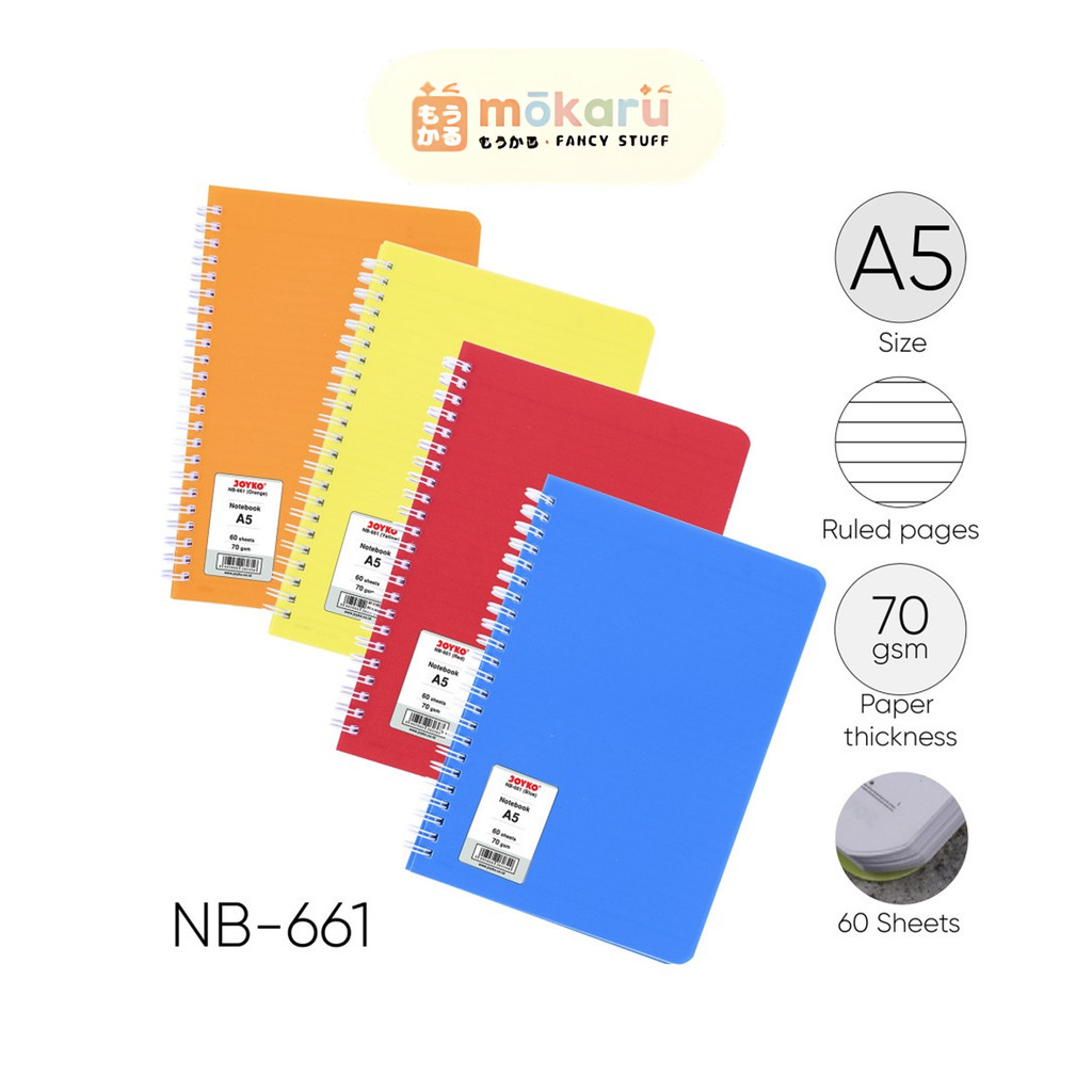

Joyko Loose Leaf Buku Notebook Spiral NB-661 A5 60 Lembar Ruled Garis Agenda Buku Catatan