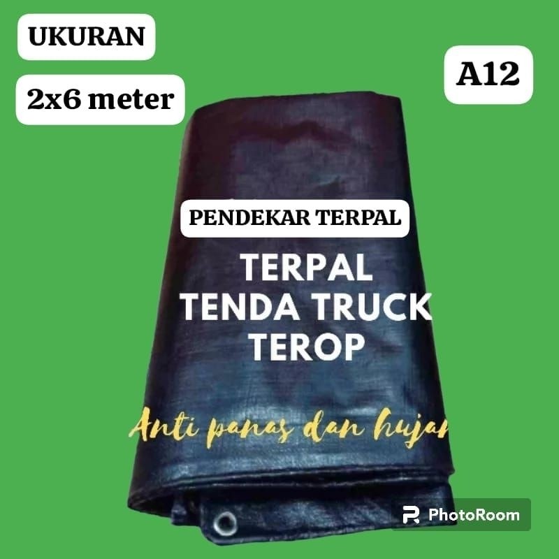 pabrik terpal TERPAL A12 WARNA HITAM HITAM UKURAN 2X6 METER