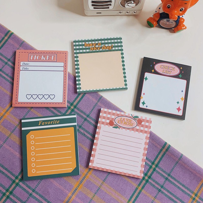 

50 Sheets INS Retro American Memo Pad Kawaii Stationery N Times Sticky Notes Portable Notepad School Office Supply Papeleria