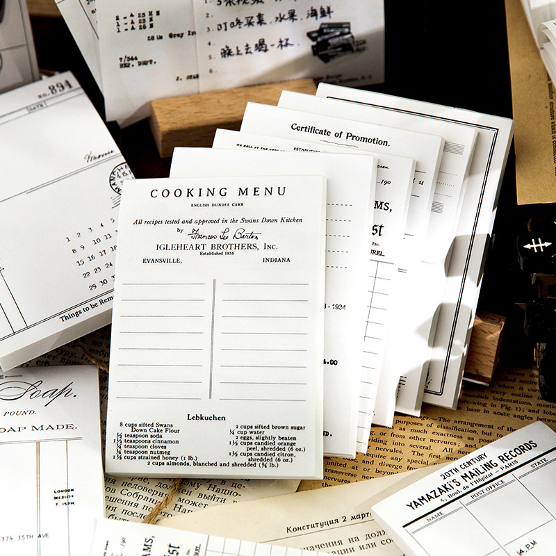 

Yoofun 50pcs/pack INS Simple Black and White Memopads Message Notes Ticket Bill Planner Pads School Office Supplies