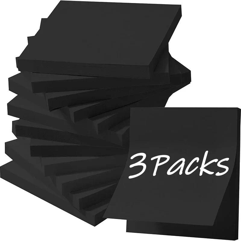 

50 Sheets/pack Creative Paper Black Sticky Notes Self Adhesive Memo Pad Posted It Notepad School Office Stationery Supplies