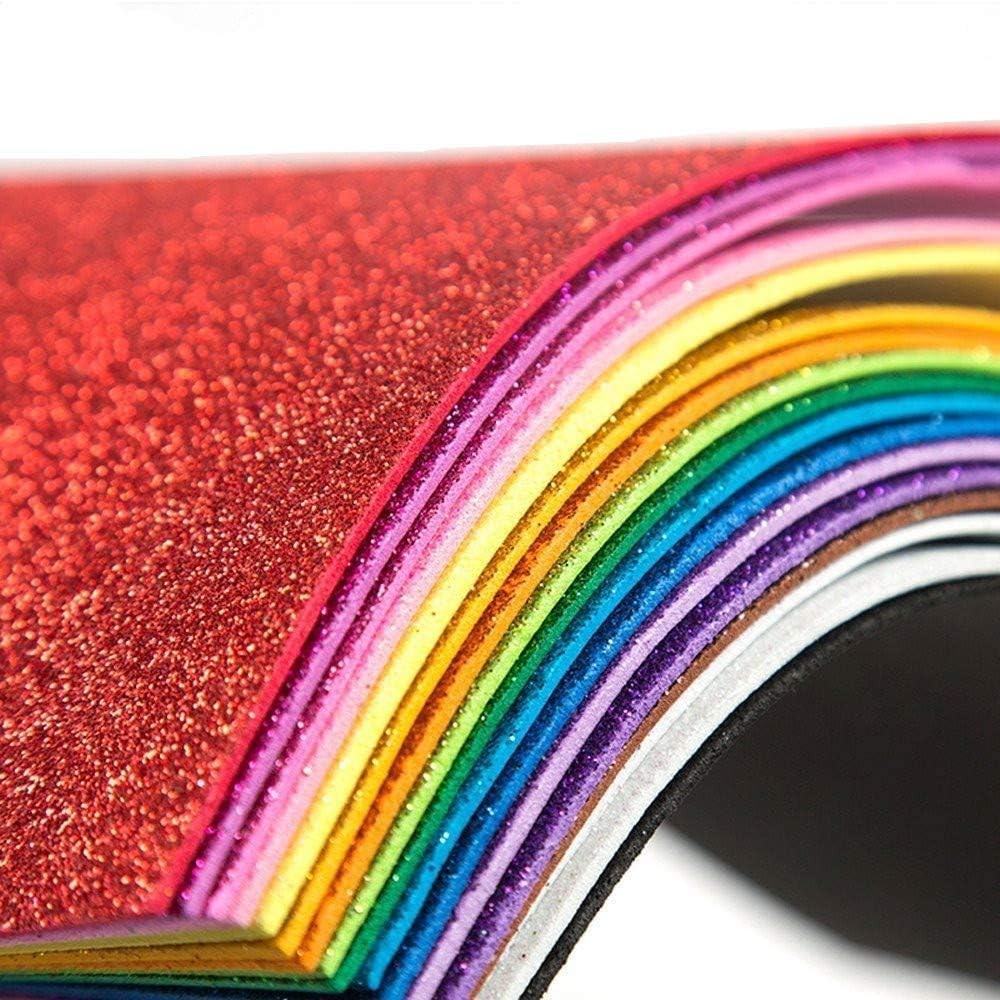 

Pack of 10 A4 Glitter Foam Sheets Glitter Self-Adhesive, Backing Paper, Handmade Art Decoration
