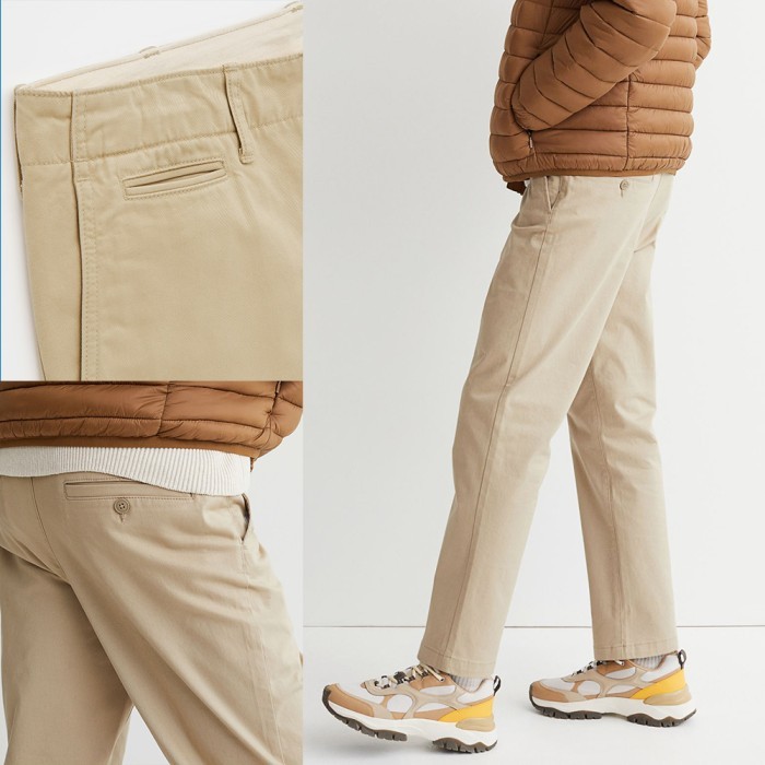 Celana Chino Vintage Regular Fit by GU Jeans Uniqlo - Chocolate, 82 Setara 33