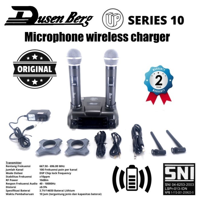 Mic Wireless DUSENBERG 10 Series Bisa Charger 2 Mic Handheld Original