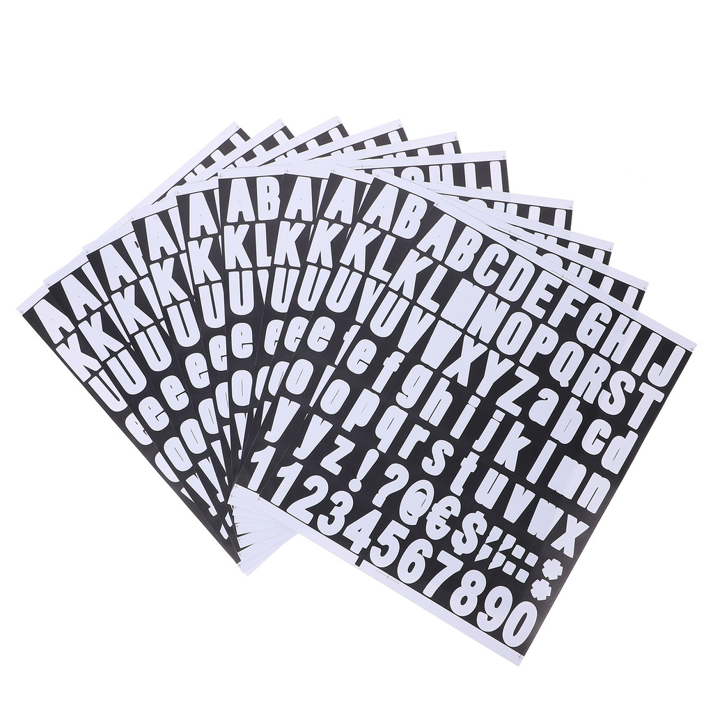 

10 Sheets Letter Stickers Adhesive Number Scrapbooking Alphabet Pvc Self-adhesive for