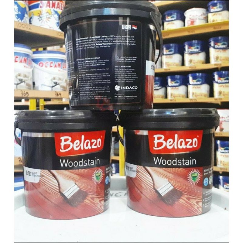 BELAZO WOODSTAIN WATERBASED POLITUR PELITUR PLITUR PELAPIS KAYU JADI CAMPURAN AIR PILIH WARNA