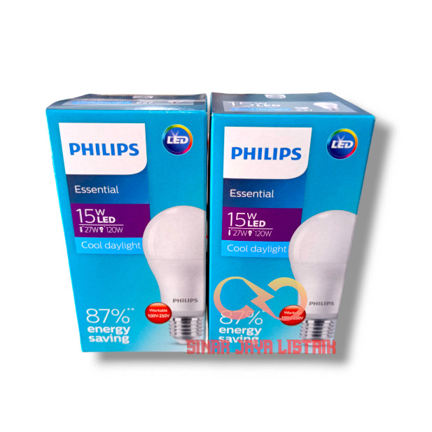 Lampu LED bulb Philips 15 Watt Essential putih Cool daylight 15w E27