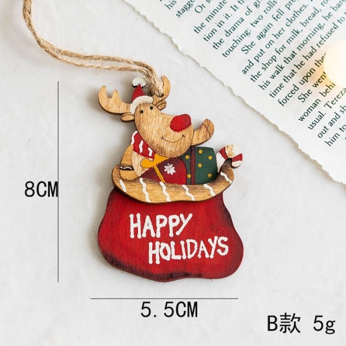 

Christmas Wooden Pendant Craft Ornament | Dekorasi gantung kayu natal - Seri B