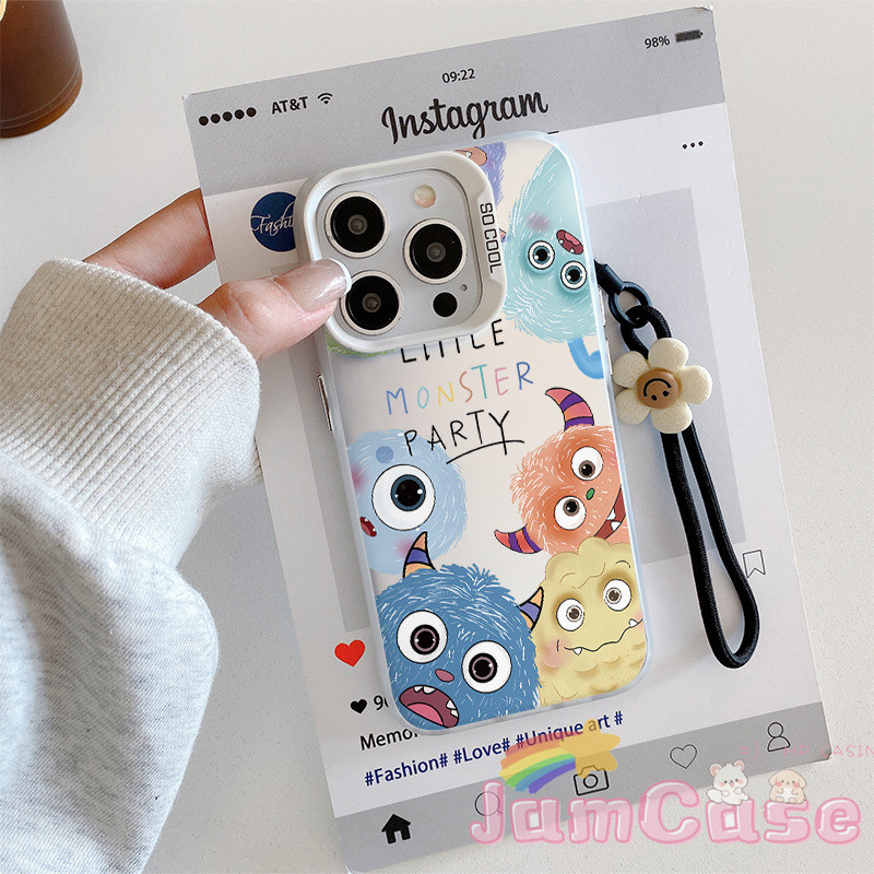 【Jam Case】case XM Monster Manis dengan Garis Tangan Bunga Casing ponsel cocok untuk XM POCOX6PRO NOT