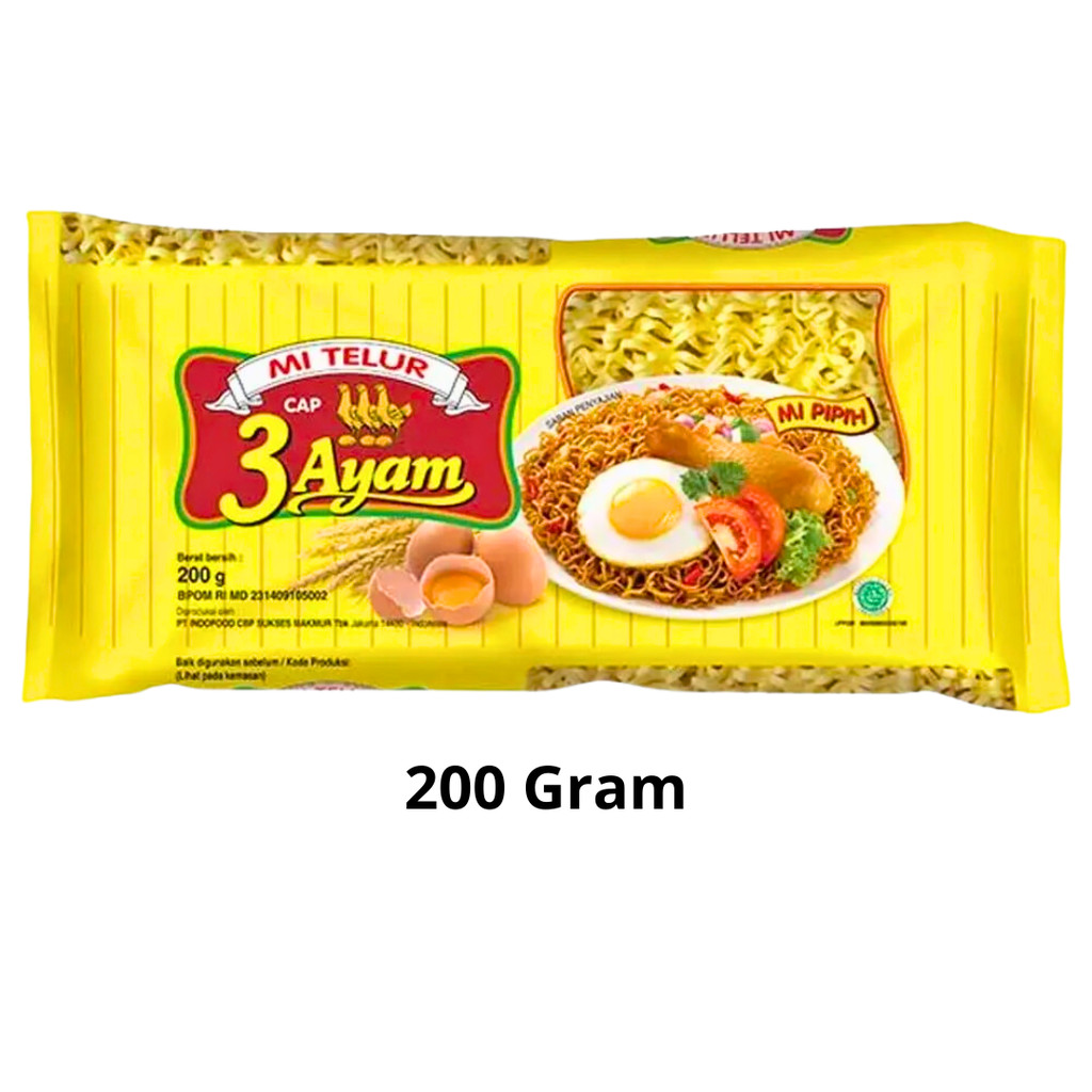 

Mie Telur Cap 3 Ayam Kemasan 200 Gram