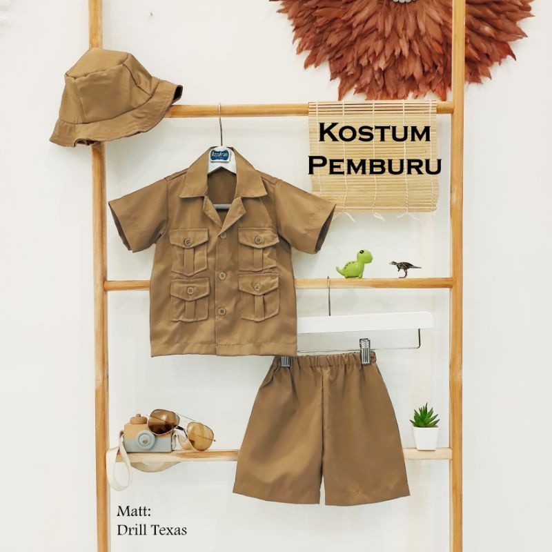 Nurizza_ Baju Pemburu | Kostum Pemburu / kostum safari set /kostum zoo keeper | Kostum Foto Bayi |