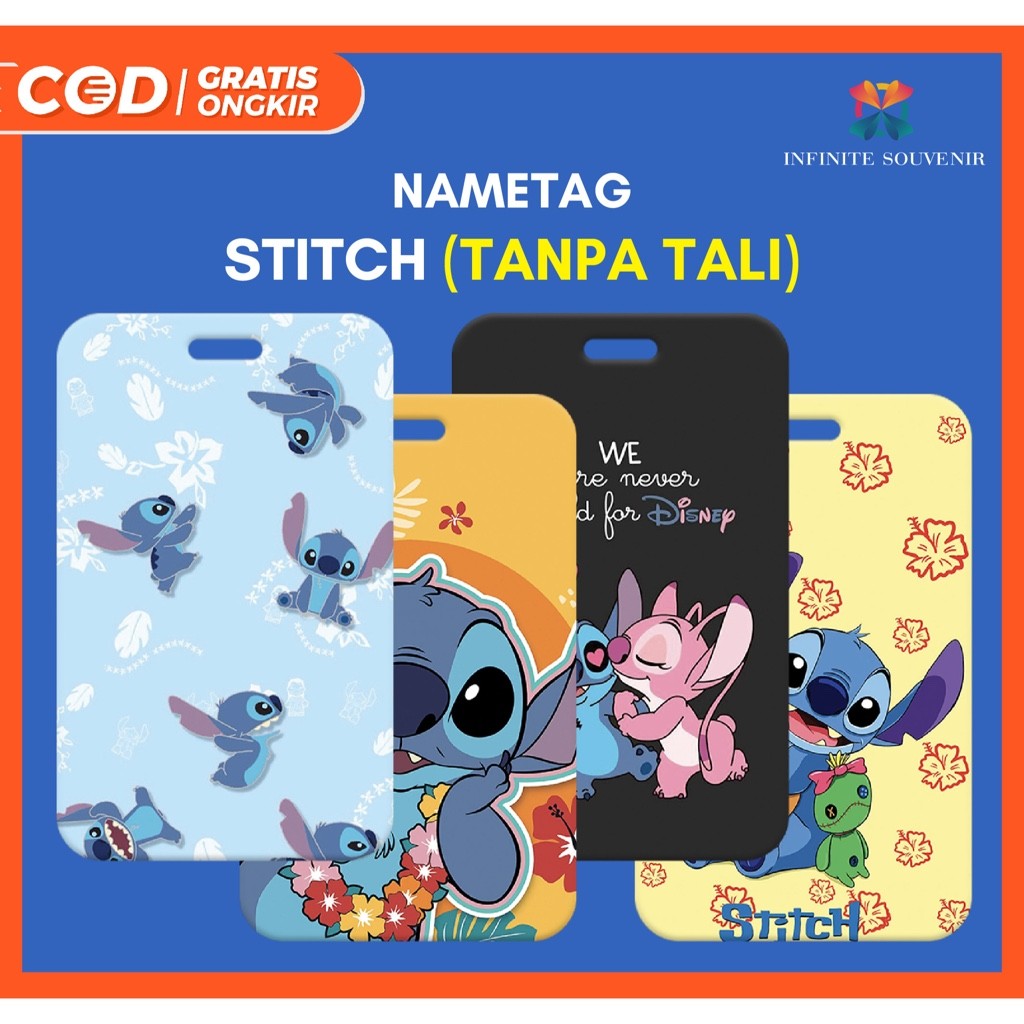 

(N009) Nametag Stitch TANPA TALI / Card Holder Motif Stitch / ID Card Stitch / Tempat Kartu