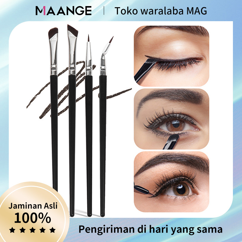 MAANGE 4Pcs Set Brush Makeup Premium Kuas Eyeliner Eyebrow Ultra-thin Runcing Mudah Digunakan Kuas E