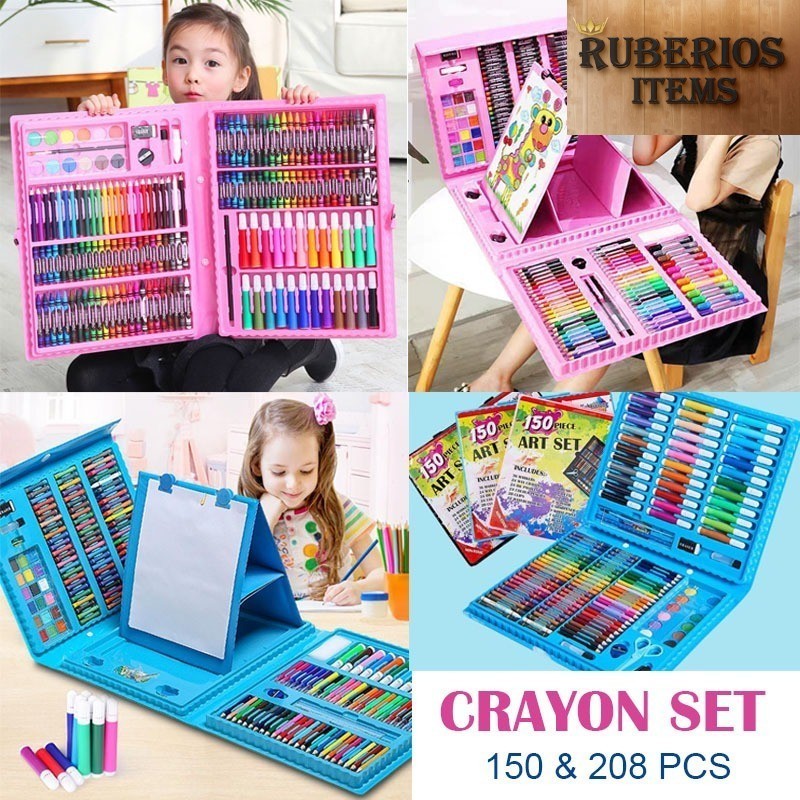 

Crayon Set Anak Pensil Warna 150pc 208pc Set Krayon Spidol Gambar Mewarnai Anak