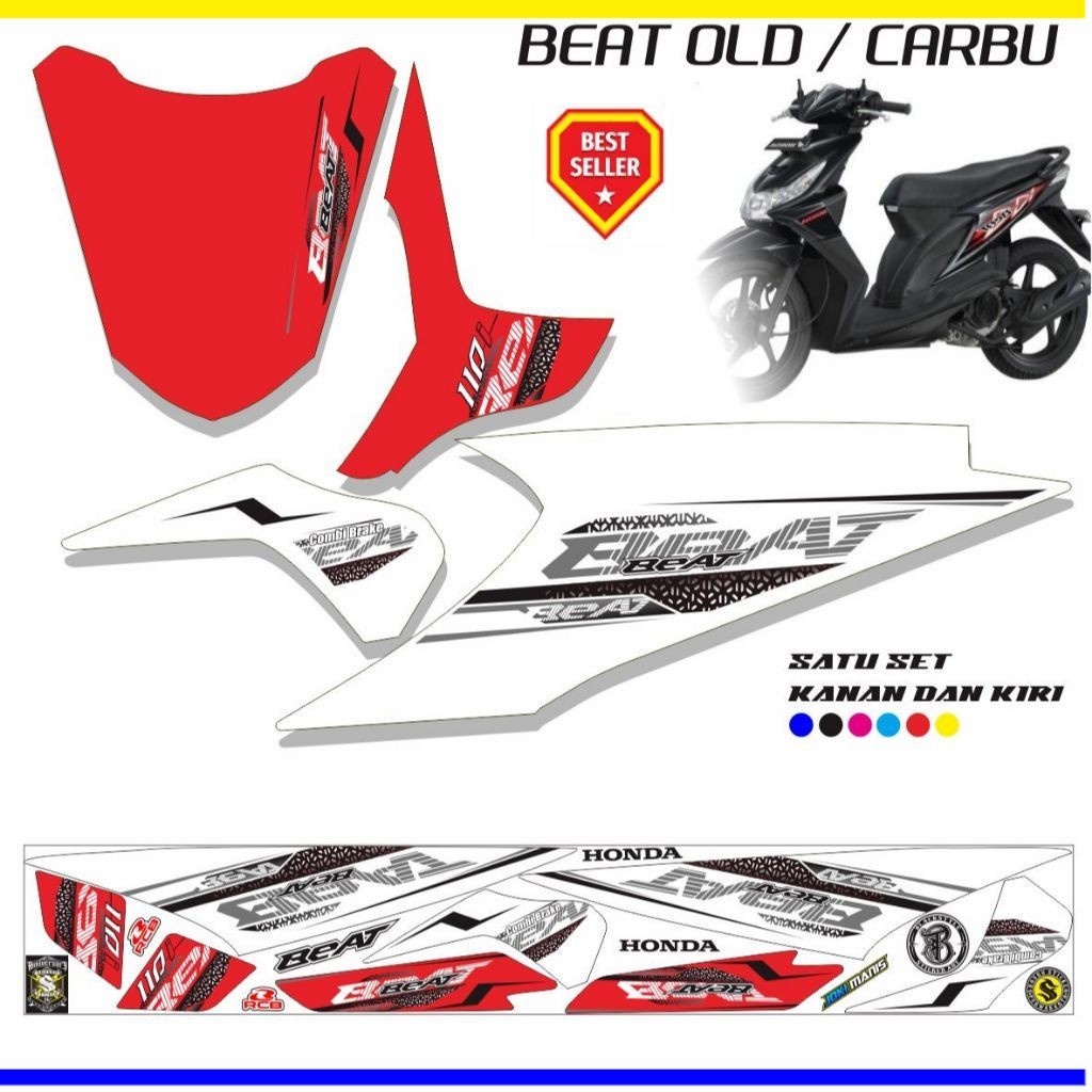 STRIPING STIKER MOTIF SIMPLE BEAT OLD KARBU / STICKER VARIASI BEAT LAMA / VARIASI STRIPING STRIPING