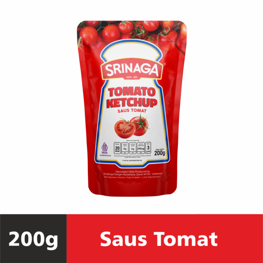 

Srinaga Tomato Ketchup 200 Gram - Saus Tomat