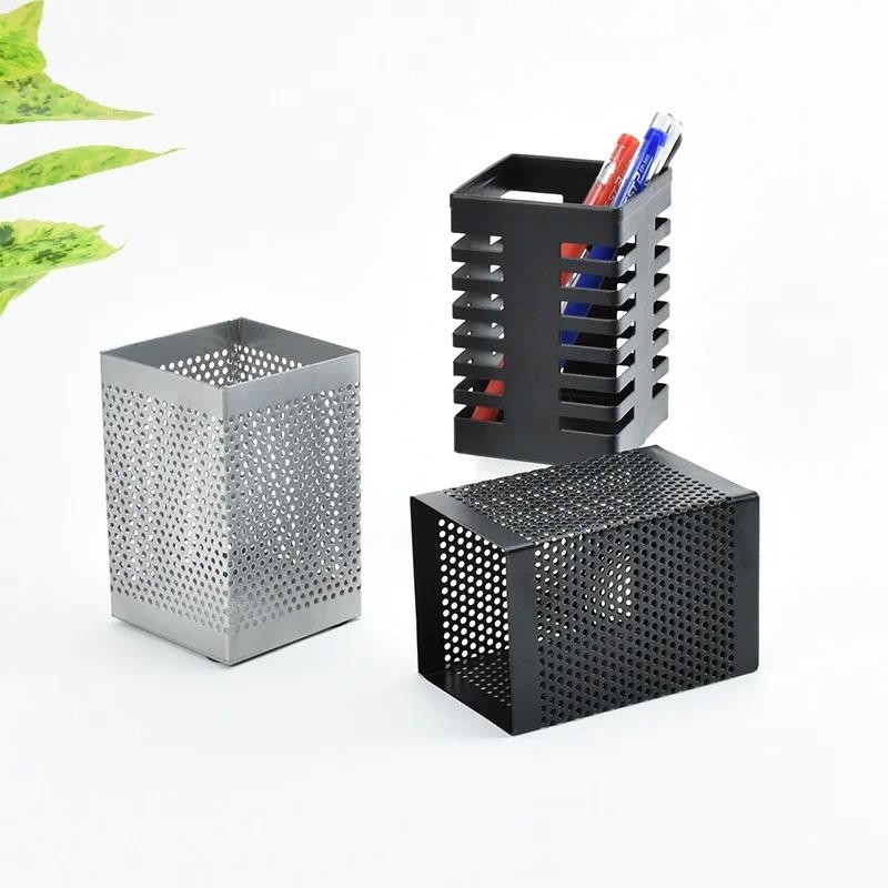 

Pencil Holder Office Desk Metal Mesh Square Pen Pot Cup Case Container Organiser Durable Pencil Pen Organizer Office Organizer