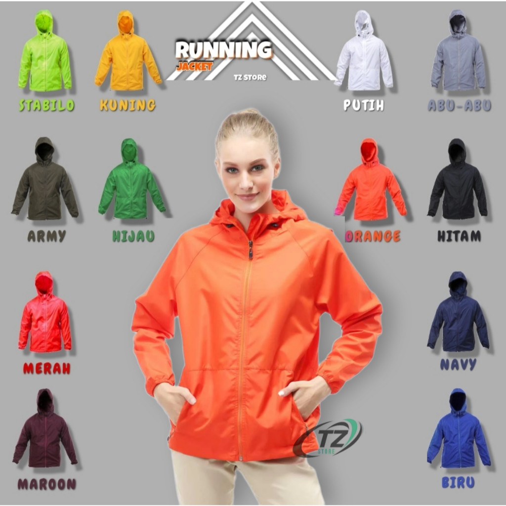Promo Jaket Olahraga Running sauna suit Jogging Sepeda Parasut Windproof jaket Running pria wanita a