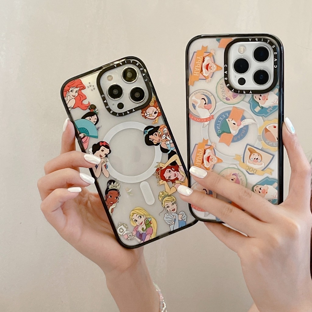 Casetify Magnetic Disney Surround Princess Dwarf Sticker Phone Case, Suitable for iPhone 15 14 13 12