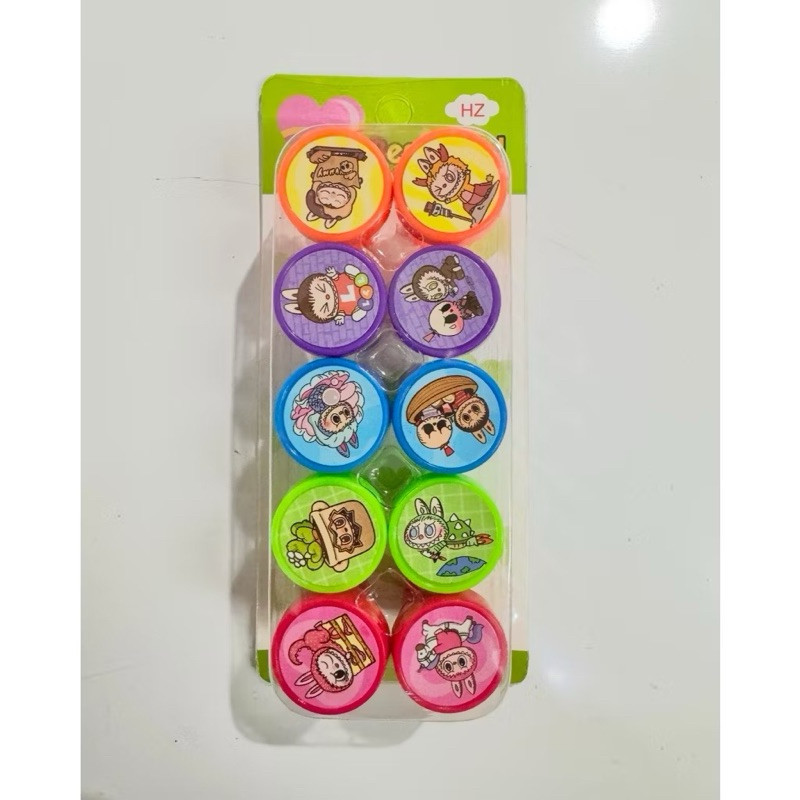 

(MGS) Stamp Karakter LABUBU isi 10 / Mainan stempel Anak Cap gambar karakter lucu 1 pack isi 10 pcs