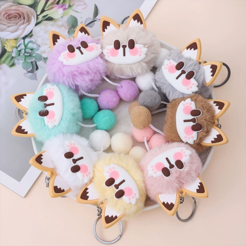 Gantungan Tas Kunci Boneka Kucing Bulu Lucu Bag Cat Keychain Accessories