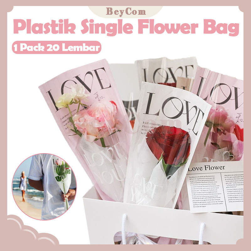 

Plastik Single Flower Bag/Wrapping Plastik Untuk Mini Buket Rose