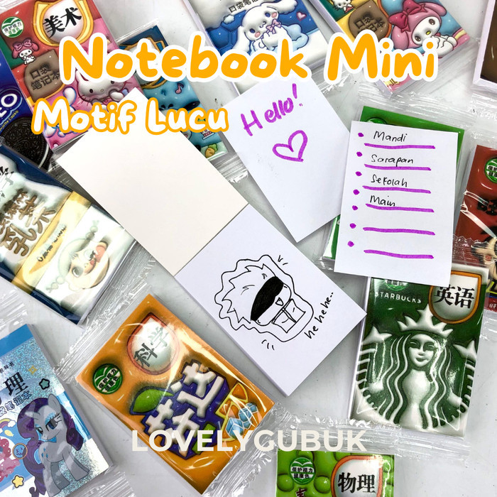 

[LOGU] Notebook Mini, Buku Mini Motif Lucu Unik, Cocok untuk Catatan & Coretan