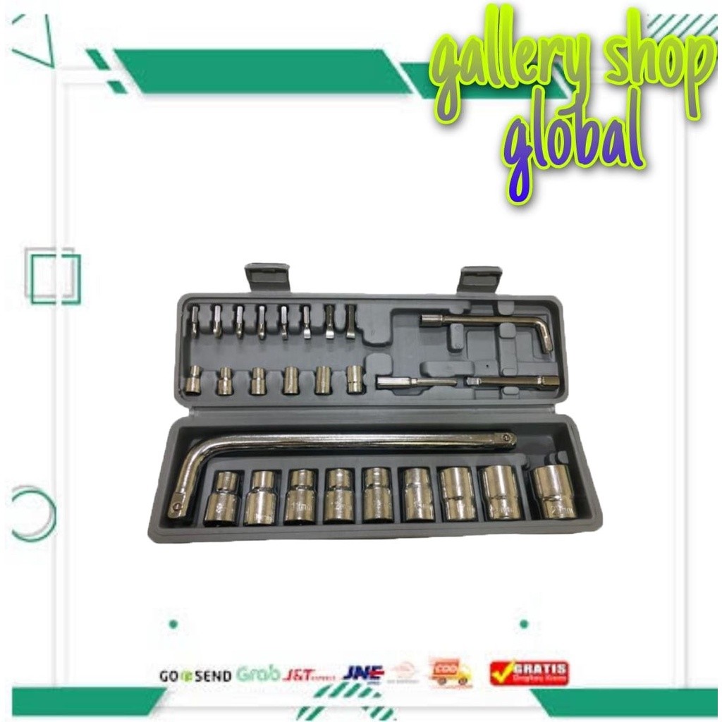 kunci SOCKET SET 27pcs / socket wrench set 27pcs