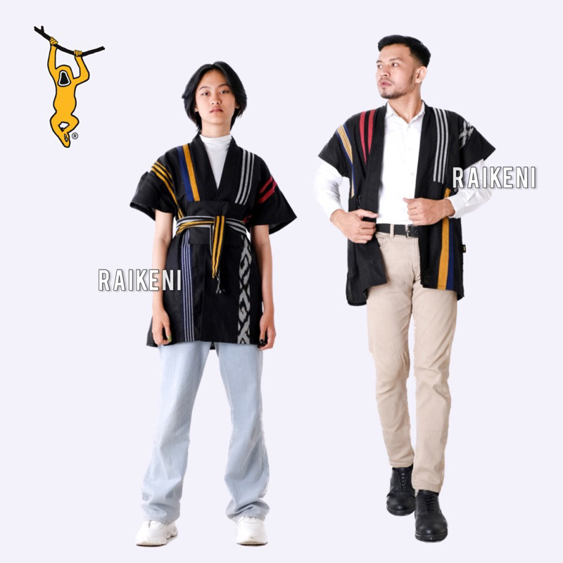 RAIKENI Kimono Karemba | Outer Etnik | Vest Batik Tenun | Kardigan Tenun Batik | Blazer Pendek Terla