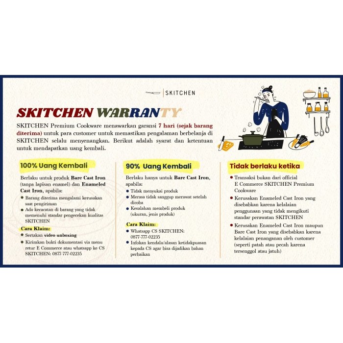 BEST -SKITCHEN Cast Iron Waingapu Wok - Wajan Kuali Penggorengan Besar Besi Cor, Premium Anti Gores 