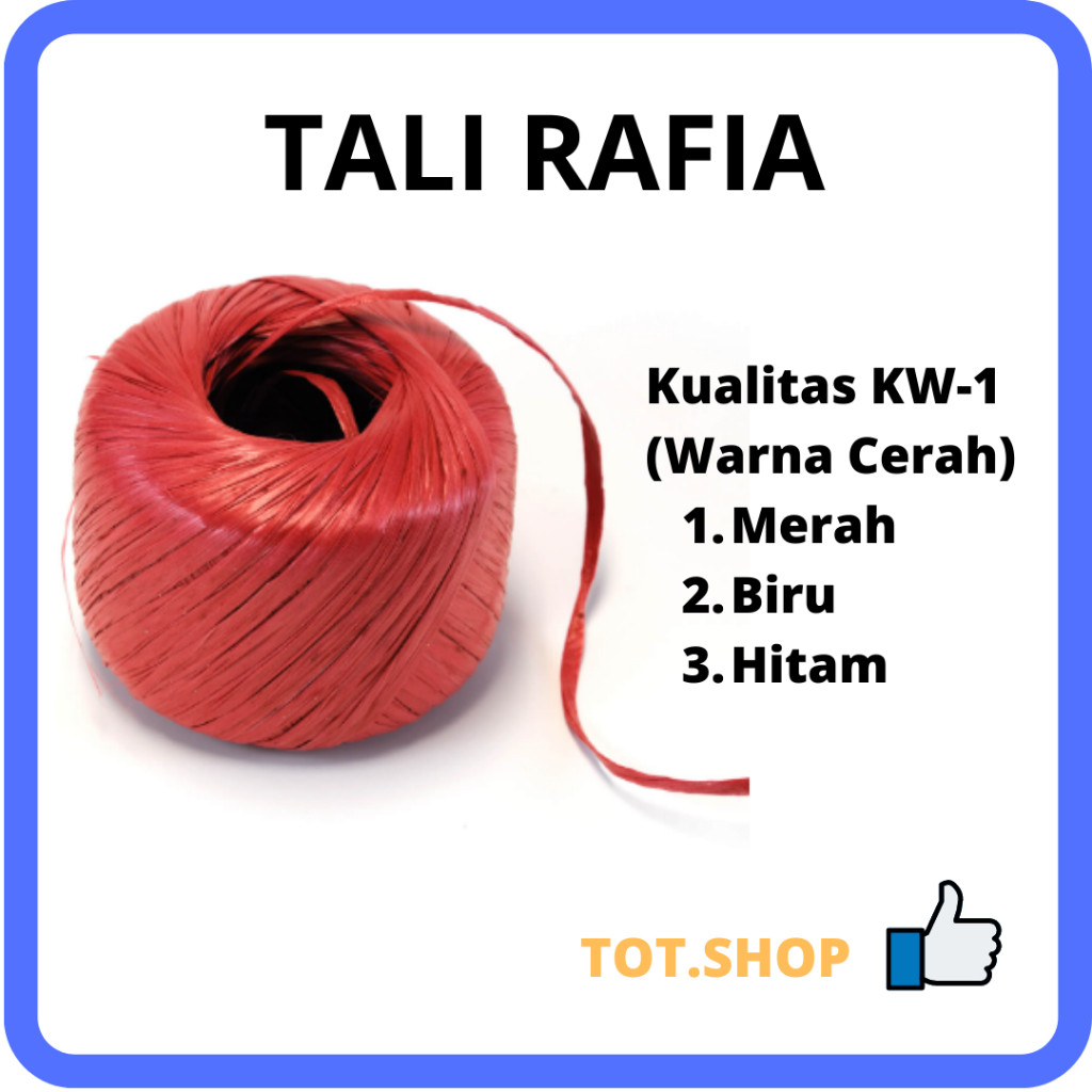 

[1kg ASLI] TALI Rafia KW-1 Super Cantik Warna Terang Berat Ukuran 1 kg Plastik Roll Besar Rumput Jepang ASLI GROSIR Warna Warni Merah Biru Hijau Hitam Putih Kuning