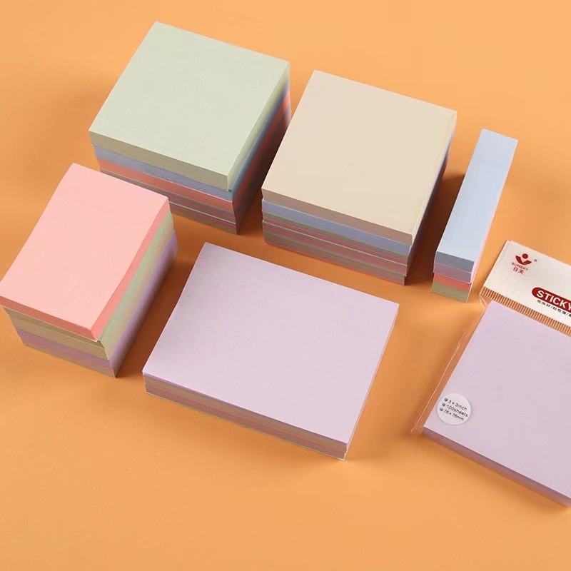 

（100 Lembar） Morandi Color Sticky Note Memo Label Sticker Bookmark Warna-warni Note Pad Stationery Sekolah
