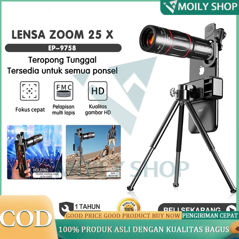 Lensa Apexel 18x Lensa Zoom Kamera HP Apexel lensa apexel 28x zoom Dengan Tripod untuk Ponsel/APEXEL