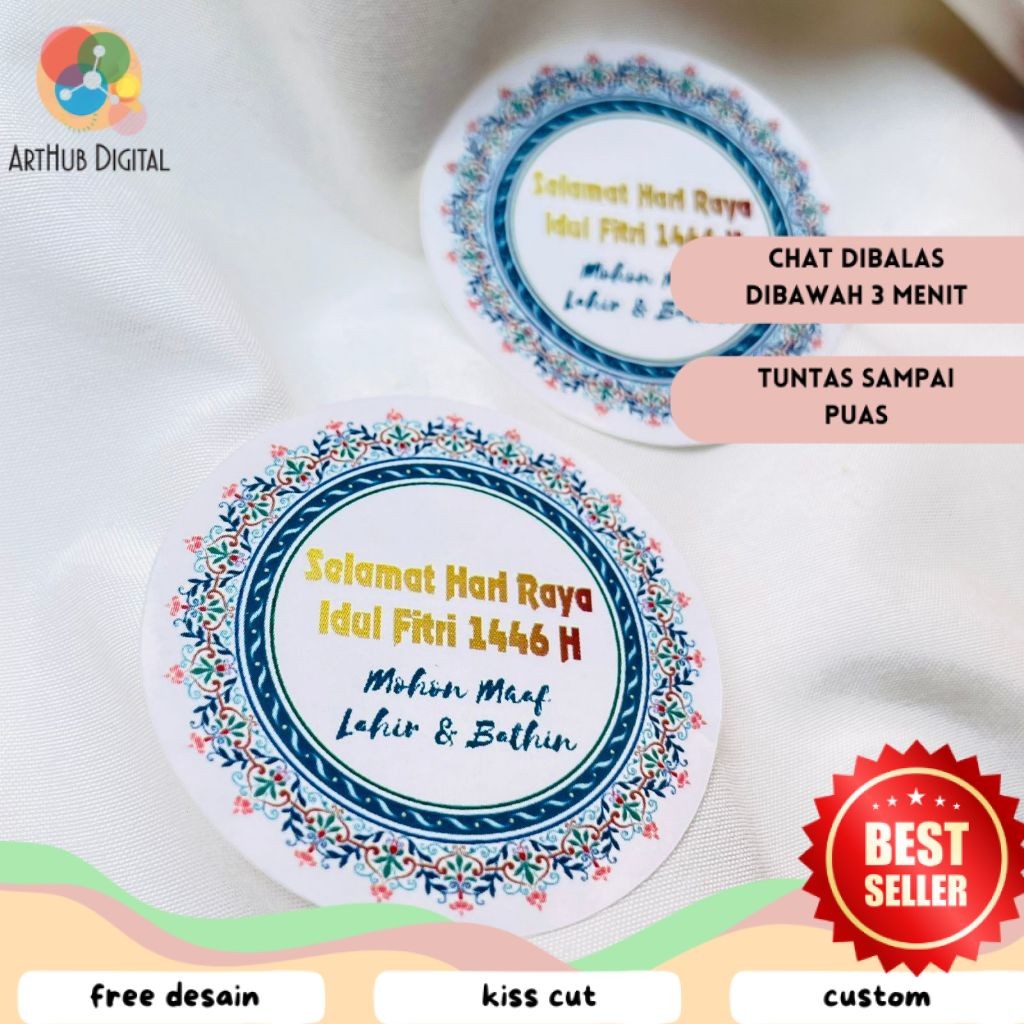 

AHD Print Cetak Sticker Label Bulat Idul Fitri Stiker Lebaran Toples Label Kue