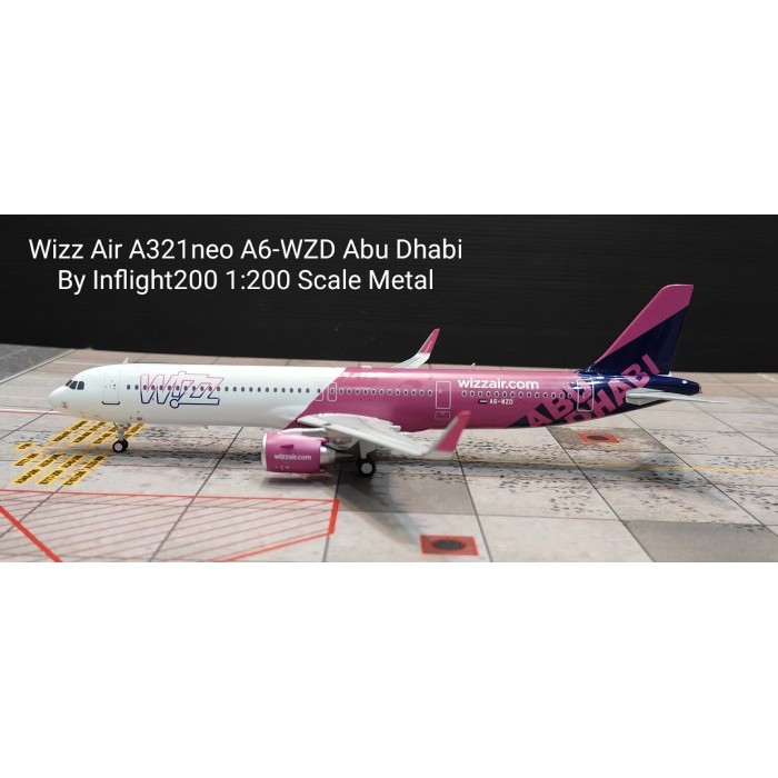 Miniatur Pesawat Terbang Wizz Air A321neo A6-WZD Abu Dhabi  Inflight200 1:200  Metal Diecast Aircraf