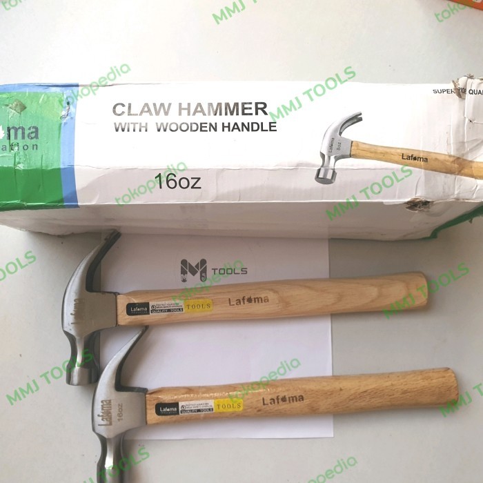 Palu kambing gagang kayu LAFUMA 16oz - Palu cabut paku LAFUMA 16oz