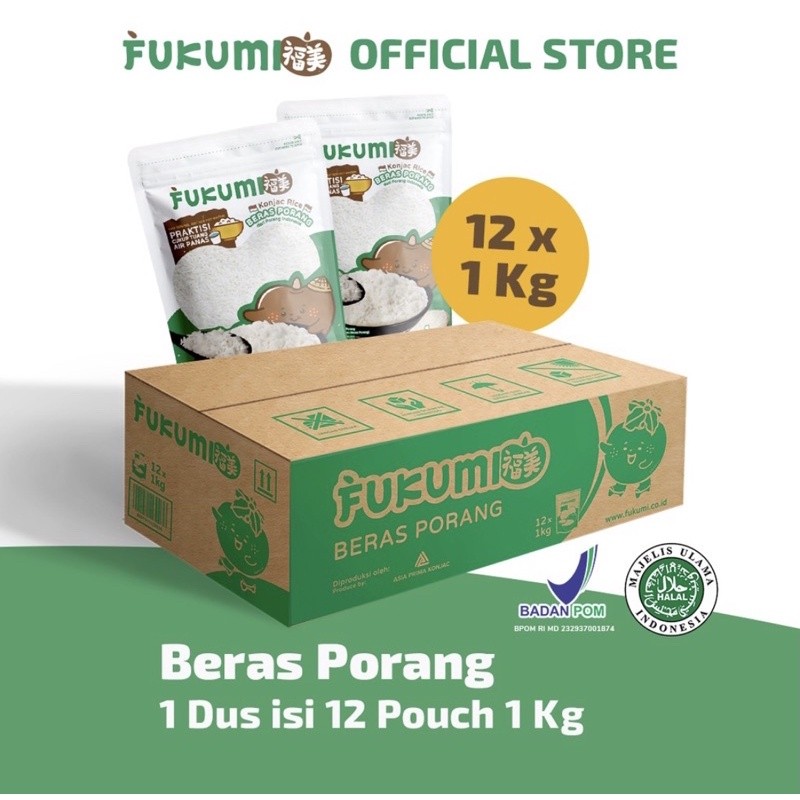 

PAKET HEMAT!! FUKUMI BERAS PORANG POUCH 1KG 1 Dus isi 12 pouch