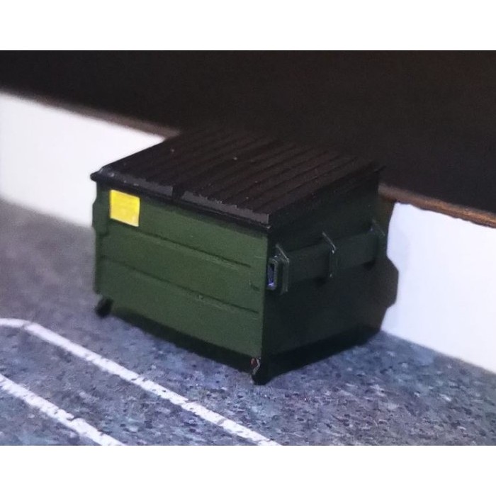 Miniatur Dumpster Tempat Sampah Diorama Diecast Unpainted