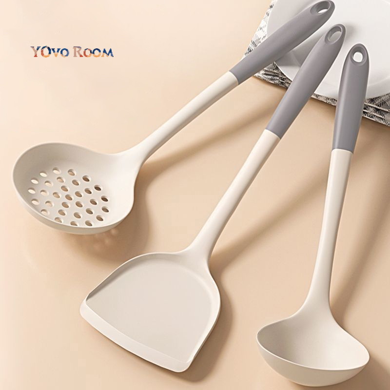 

Spatula Set Putih 3 PC Sutil Silicone Alat Masak Silikon Tahan Panas 3 IN 1 Sendok Masak Sup/Sendok Dapur Turner YOvo