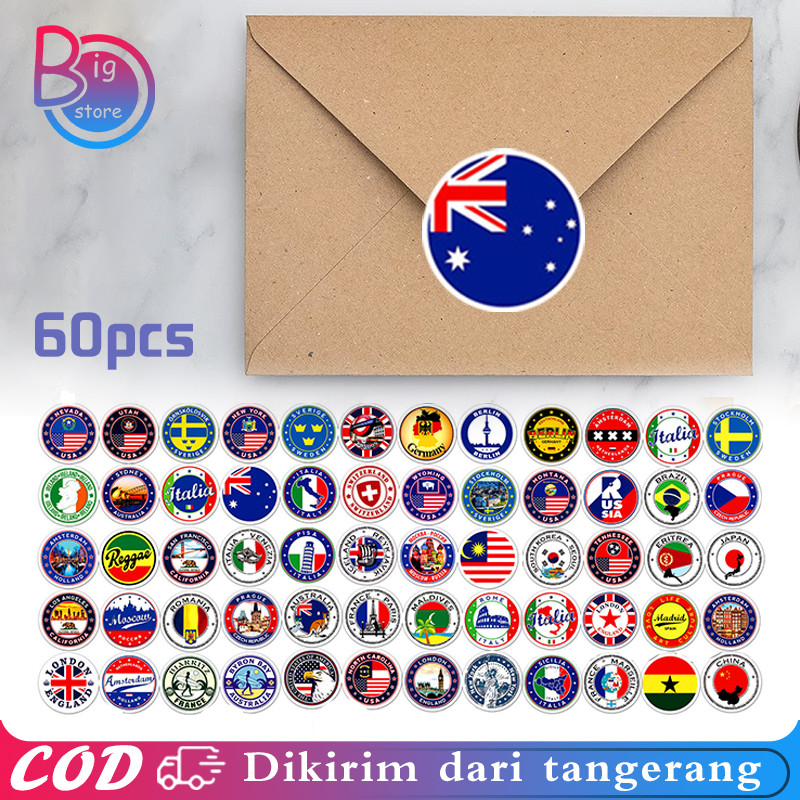 

60 Pcs Sticker Random Aesthetic Lucu Untuk Laptop Case Sticker Untuk Koper